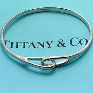 Authentic Tiffany & Co Silver 925 Infinity Interlocking Bangle Bracelet